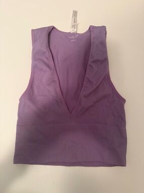 Urban Outfitters Lavender Ribbed V-Neck Bandeau